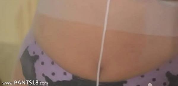  White nylon pantyhose on fetching babe